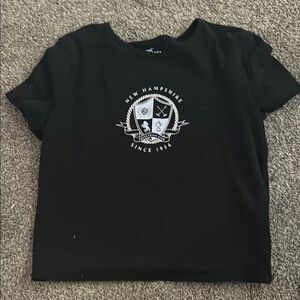 Hollister Black Short Sleeve Tee with Logo